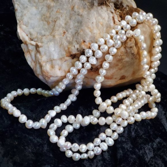 GG Unique Jewelry Jewelry - Freshwater Natural Classic Pearls Long Necklace